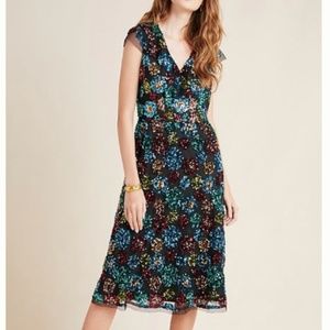 Anthropologie Sequined Midi Dress